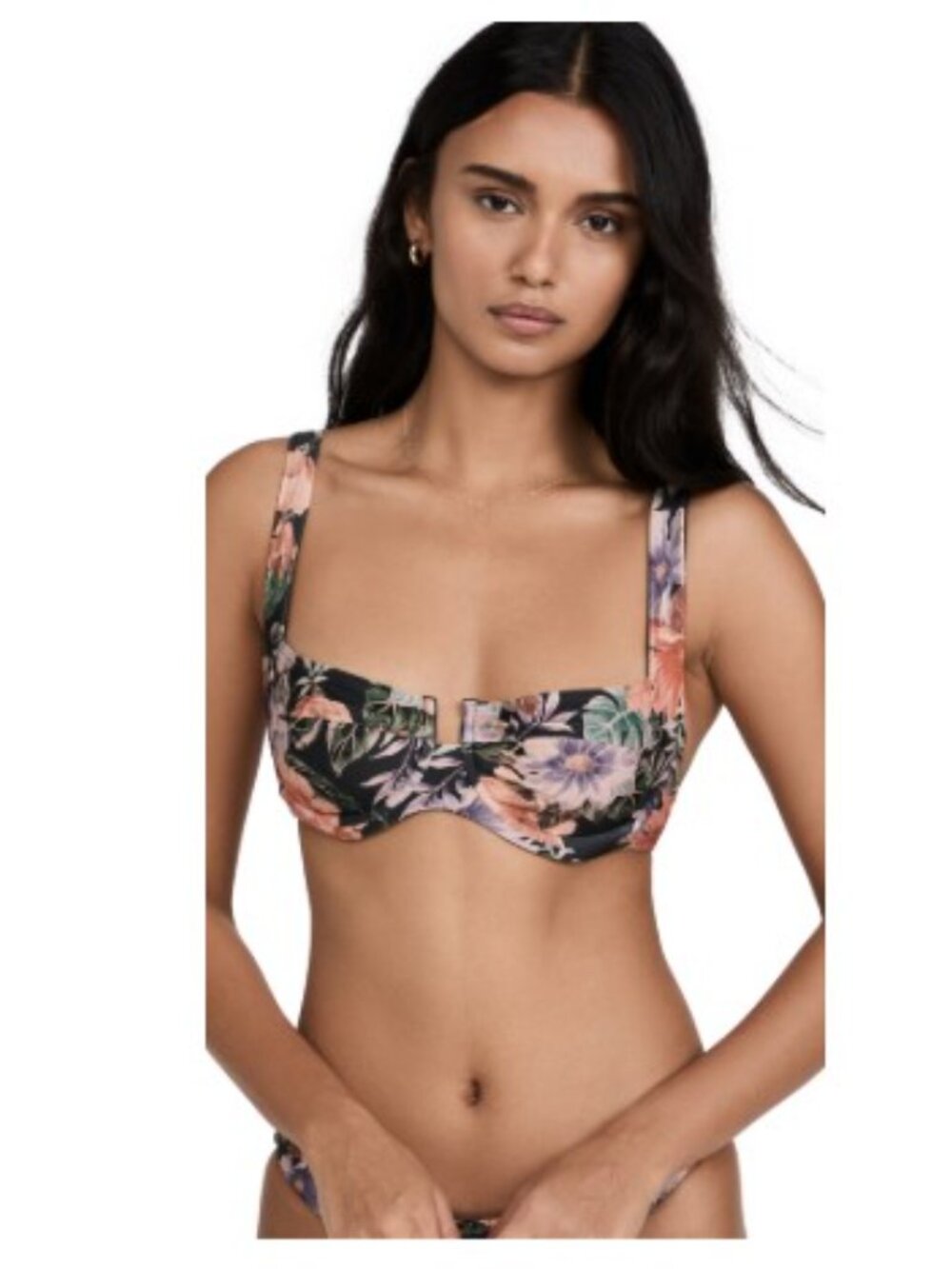 NEW L*SPACE Camellia Floral Bikini Top in Forget Me Not Size S